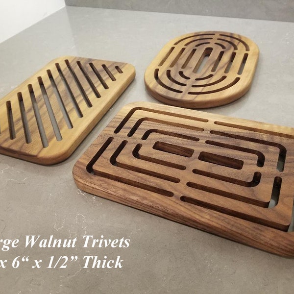 Trivets, Pot holders, Kitchen ware, Cooking, Decorative, Wood, Kitchen Utensil, Table protection, Solid Walnut Trivets, Heat pads