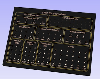 CNC Bit Organizer, Cutting machine bit storage,