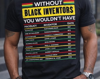 Black Inventors T-Shirt: Pan-African Colors, Historic Inventions