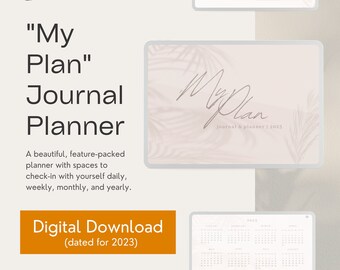 My Plan 2023 Journal/Planner | Self-care, Mindfulness, Journal+Yearly Planner, Gratitude+Self-Reflection, Mood Tracker, Budgeting, Meal Prep