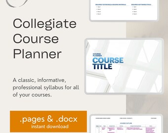 Collegiate Course Planner | .pages and .docx BOTH INCLUDED!