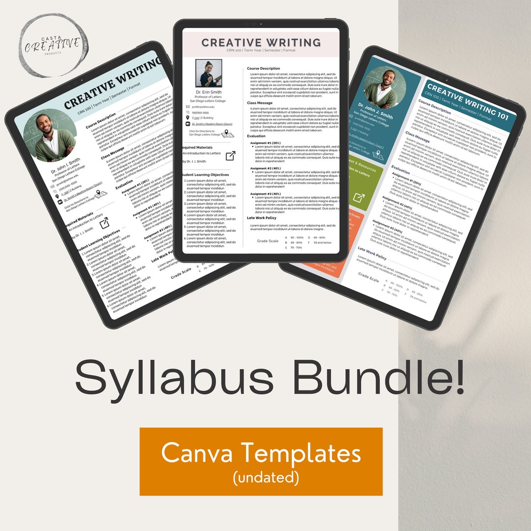 Syllabus BUNDLE Fully Editable Canva Templates, Course Syllabus WITH Syllabus BUNDLE Fully Editable Canva Templates, Course Syllabus WITH