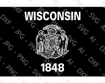 Wisconsin State Flag File Bundle (ai, dxf, jpg, png & svg)