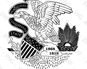 Illinois State Flag File Bundle (ai, dxf, jpg, png & svg)