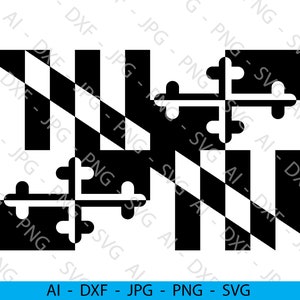 Maryland State Flag File Bundle (ai, dxf, jpg, png & svg)