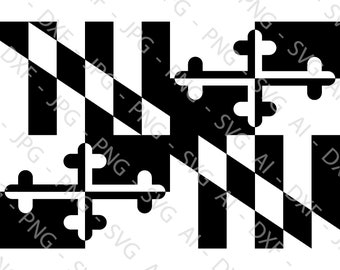Maryland State Flag File Bundle (ai, dxf, jpg, png & svg)
