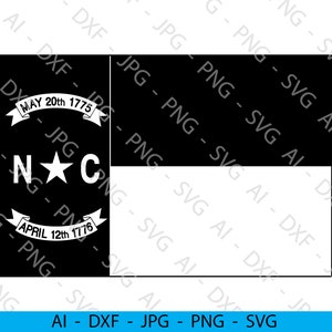 North Carolina State Flag File Bundle (ai, dxf, jpg, png & svg)