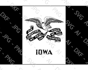 Iowa State Flag File Bundle (ai, dxf, jpg, png & svg)