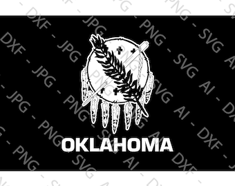 Oklahoma State Flag File Bundle (ai, dxf, jpg, png & svg)