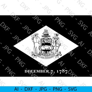 Delaware State Flag File Bundle (ai, dxf, jpg, png & svg)