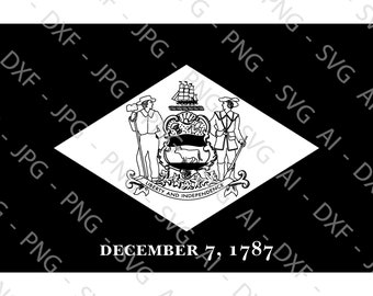 Delaware State Flag File Bundle (ai, dxf, jpg, png & svg)