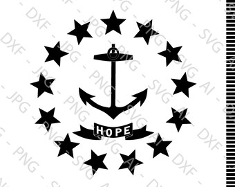Rhode Island State Flag File Bundle (ai, dxf, jpg, png & svg)