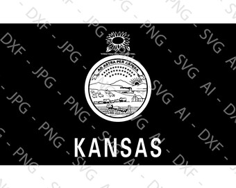 Kansas State Flag File Bundle (ai, dxf, jpg, png & svg)