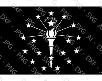 Indiana State Flag File Bundle (ai, dxf, jpg, png & svg)