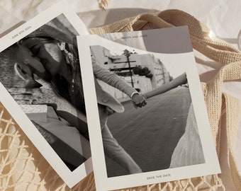 Photo Save The Date Card Template | Customizable Canva Template | Modern, Trendy, Wedding Aesthetic | Digital Save the Date Template