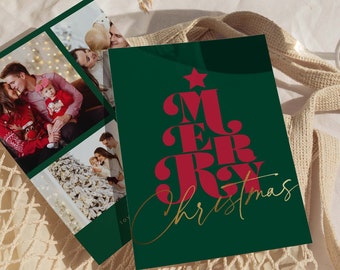 Merry Christmas Holiday Card Template | Christmas Family Card | Family Photo Card | Customizable Canva Template | Digital Template