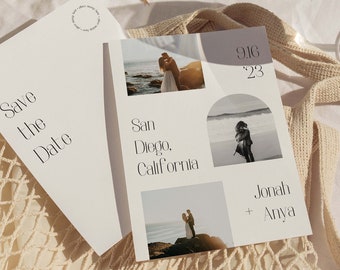 Postcard Save The Date Template | Customizable Canva Template | Modern Wedding Aesthetic Photo Card | Digital Save the Date Card Template