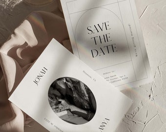 Postcard Save The Date Template | Customizable Canva Template | Modern Wedding Aesthetic Photo | Digital Save the Date Card Template
