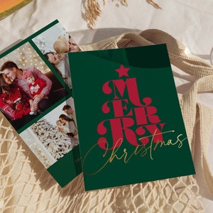 Merry Christmas Holiday Card Template | Christmas Family Card | Family Photo Card | Customizable Canva Template | Digital Template
