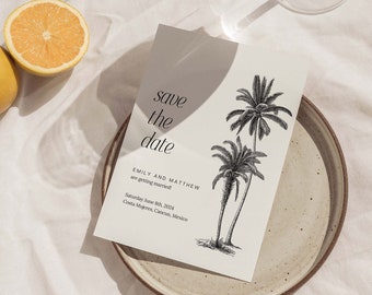 CUSTOM* Agave Plant Save The Date Template | Customizable Canva Template | Modern Wedding Aesthetic Photo | Digital Save the Date Template