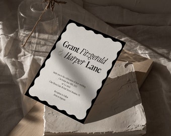 Modern Invitation Suite - Printable, Editable Template Design - Instant Digital Download - Wedding Invitation, Detail Cards, RSVP Cards