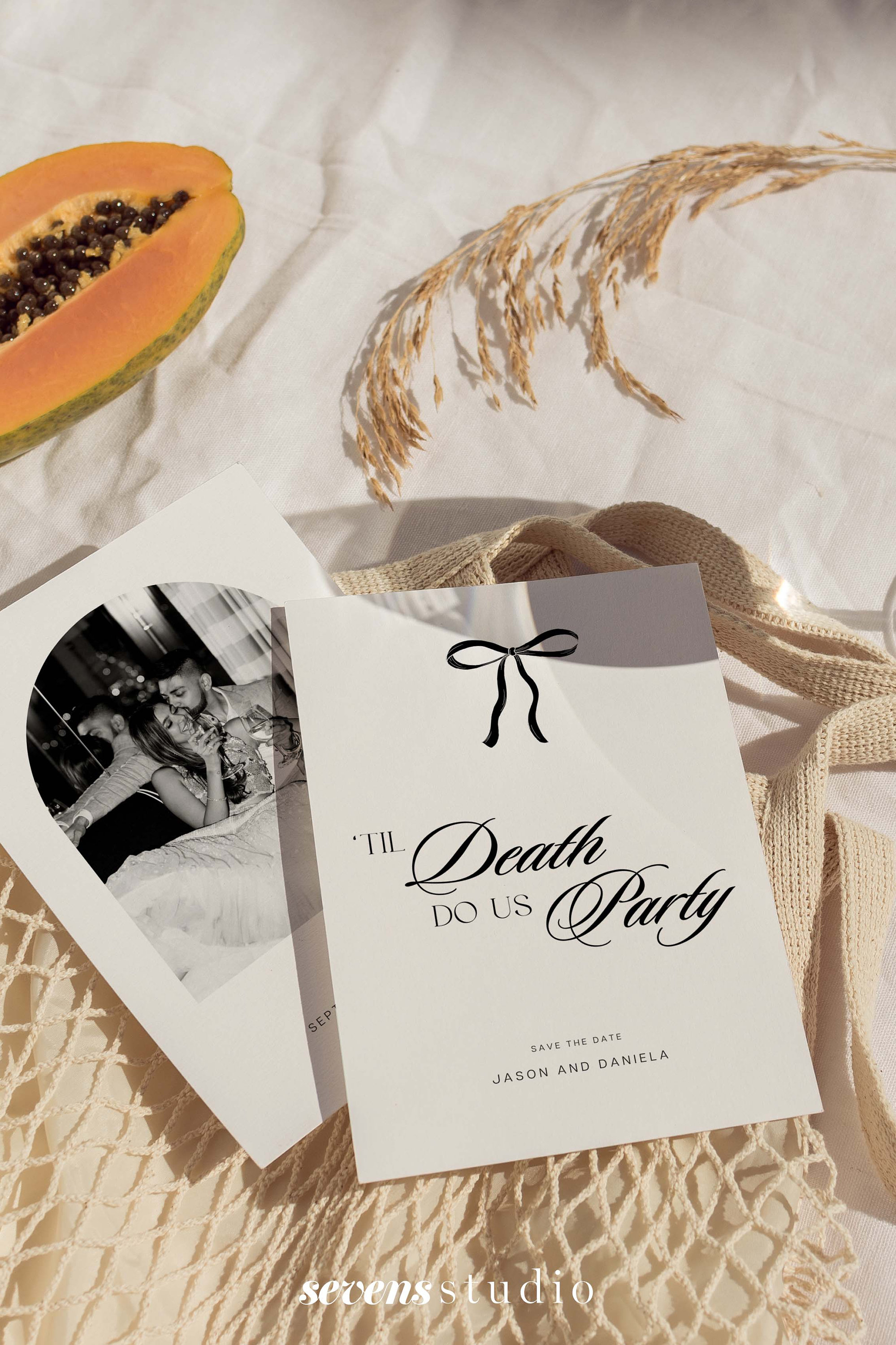 Til Death Do Us Party Save the Date Template | Modern Digital Template ...