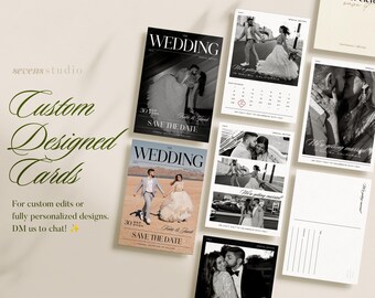 CUSTOM Save the Date Template | Save the Date Card Template | Trendy Wedding Card | Customizable Printable Canva Template | Digital Template