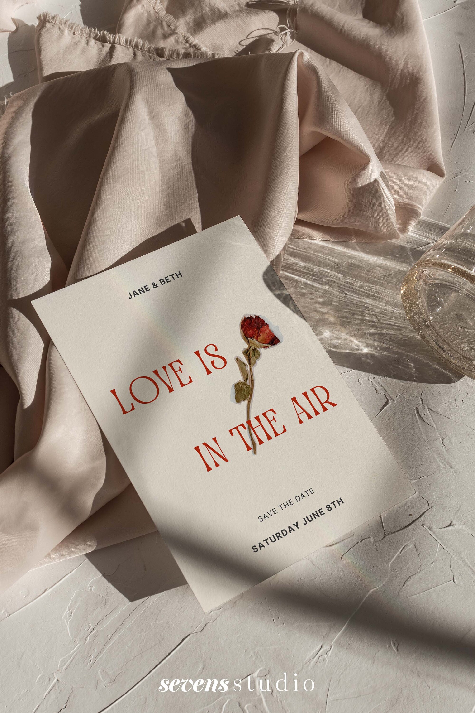 Valentine's Save the Date Template Modern Love Digital Save the Date ...
