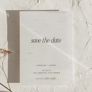Modello semplice per biglietto Save The Date / Modello Canva personalizzabile / Biglietto fotografico estetico per matrimonio moderno / Modello digitale Save the Date