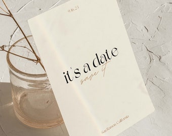 Modern Save The Date Card Template | Customizable Canva Template | Aesthetic Wedding Photo Card | Digital Save the Date Template