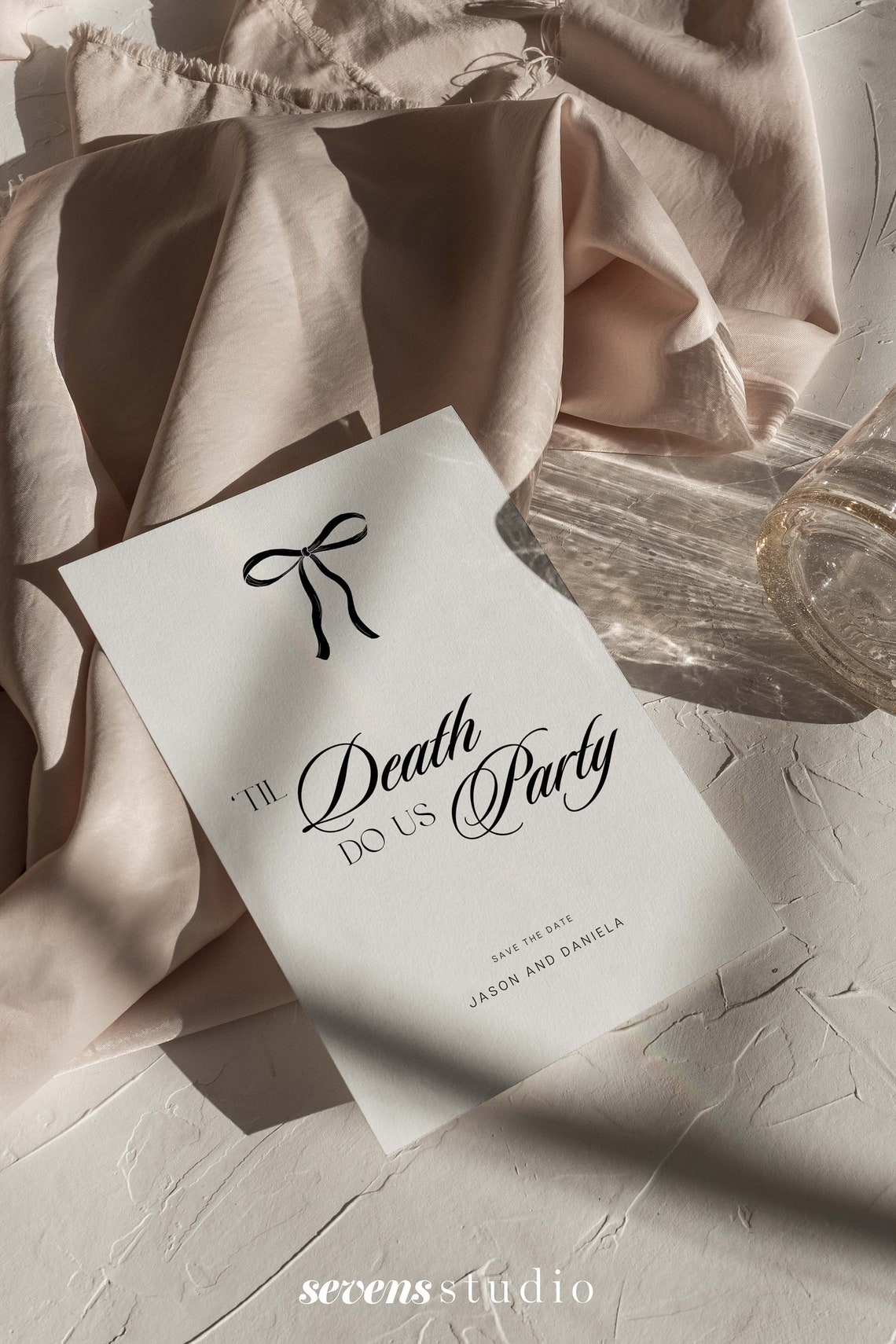 Til Death Do Us Party Save the Date Template Modern Digital Template ...