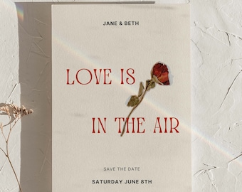 Valentine's Save the Date Template | Modern Love Digital Save the Date Template | Simple Wedding Photo Card | Customizable Canva Template