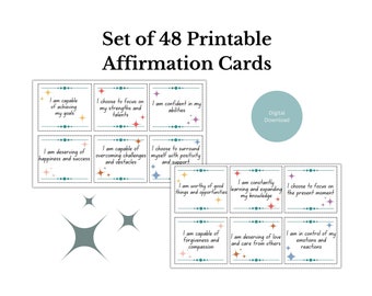 Young Adult Positive Affirmation Cards, Vision Board Printable, Attraction, Manifestation & Self Care, Positive quotes, DIGITAL DOWNLOAD