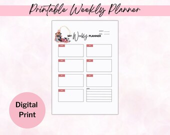 Weekly Planner Printable, Weekly Schedule, Weekly Organizer, Office Planner, Desk Planner, Undated weekly planner, US Letter/A4/A5
