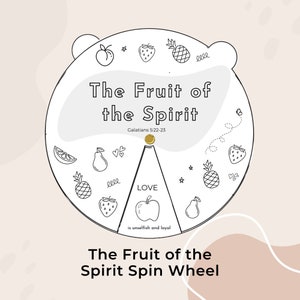 Frucht des Geistes druckbare für Kinder, Spinnrad Färbung Seite Handwerk, christliche Kirche Verse Spiel, religiöse Sonntagsschule