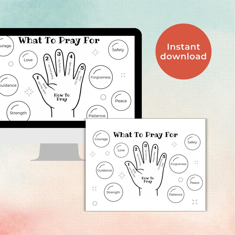 Five Finger Prayer Craft Printable, Kids Sunday School Activity, How to ...