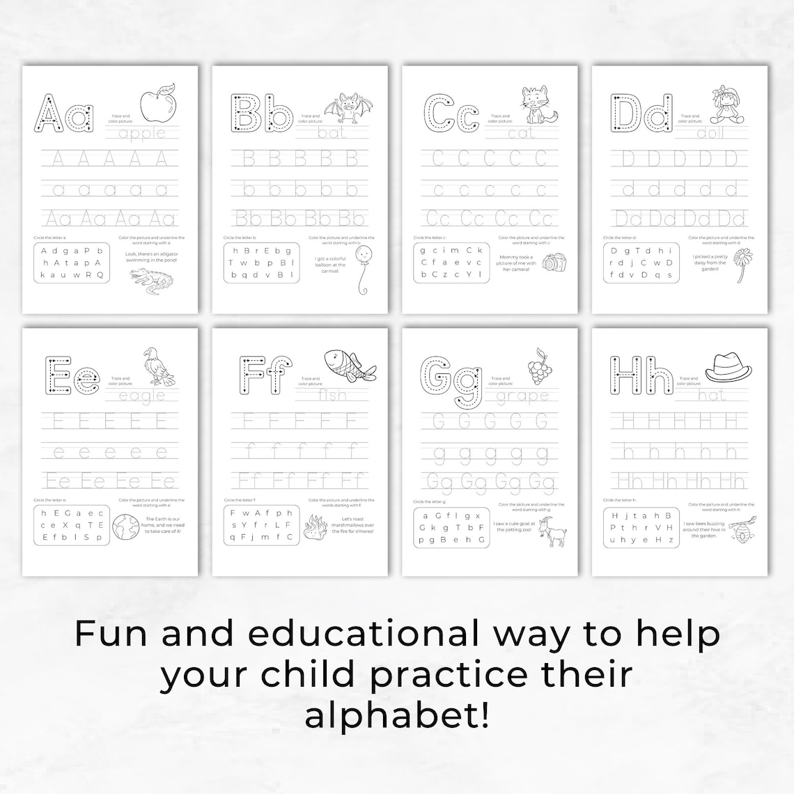 Printable Alphabet Practice Sheets PDF, Tracing Letter Worksheets