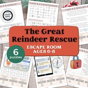 Escape Room Christmas For Kids, Winter Escape Room Kit, DIY Party Printable Puzzle Game, Indoor Holiday Activity, Easy Setup, Family Game