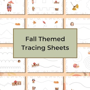 Fall Preschool Activities Printable, Tracing Sheet Printable, Pre-k Line Tracing Practice Worksheets, Fall Themed Preschool Busy Book