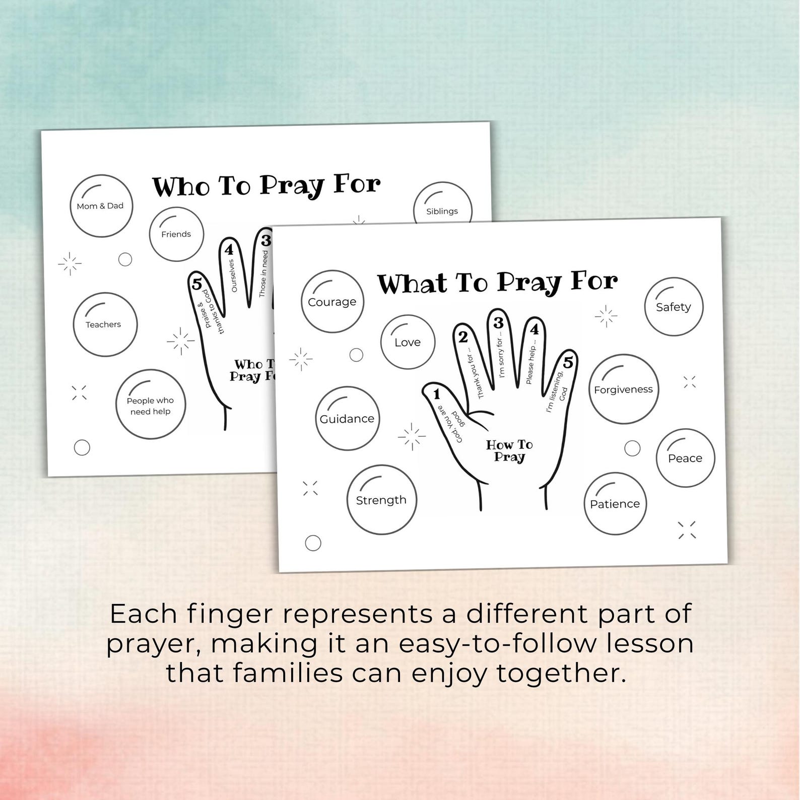 Five Finger Prayer Craft Printable, Kids Sunday School Activity, How to ...
