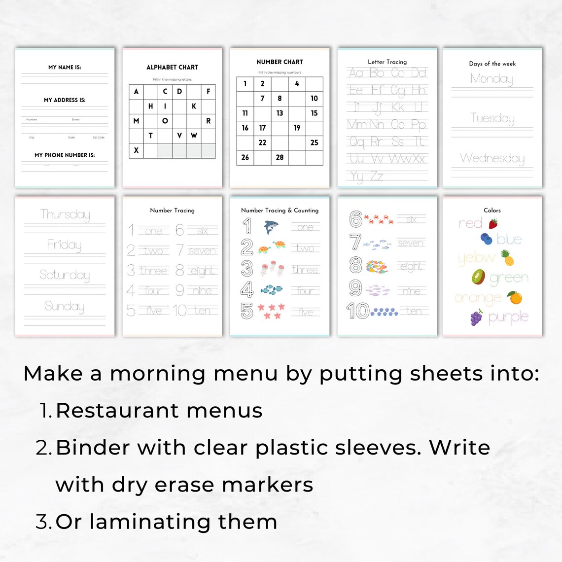 Morning Menu Kids, Homeschool Printable, Basic Homeschool, Christian ...