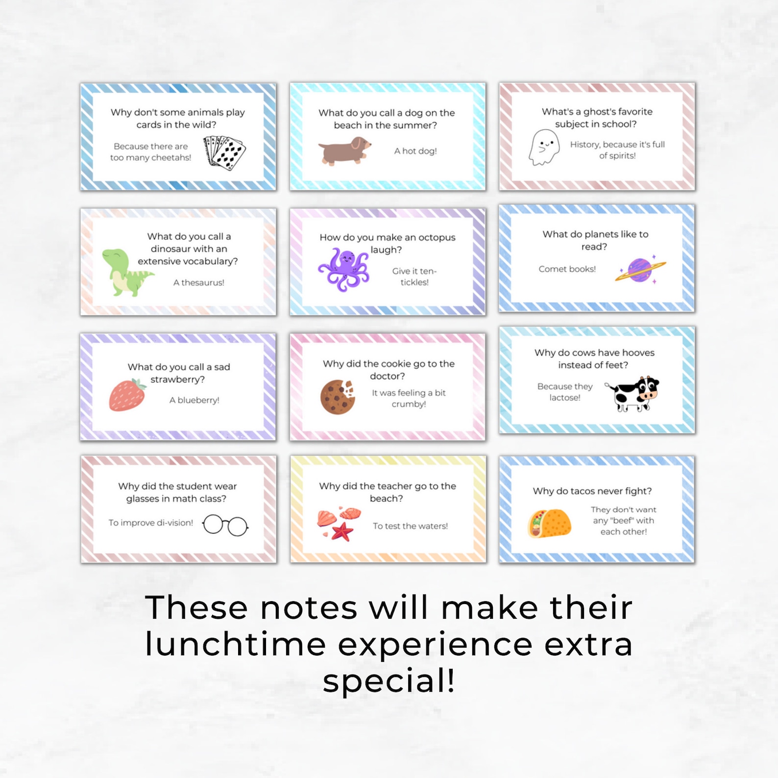 Violet Lunch Note Back to School Lunch Box Notes, Funny Notes for Kids' Lunches, Lunch ...