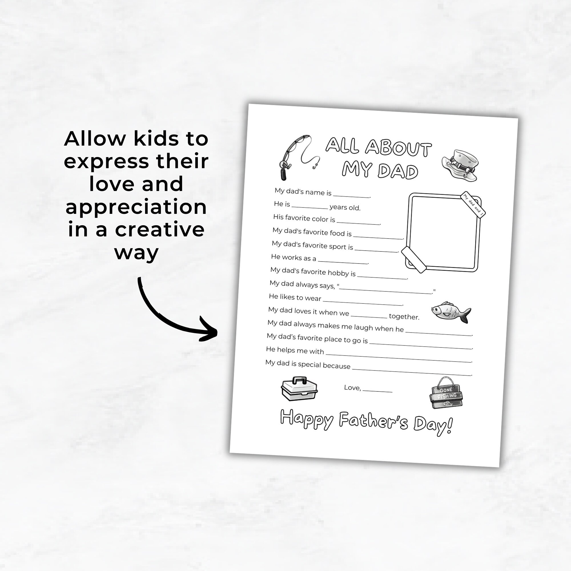 All About My Dad Printable, Father's Day Questionnaire Sheet, DIY ...