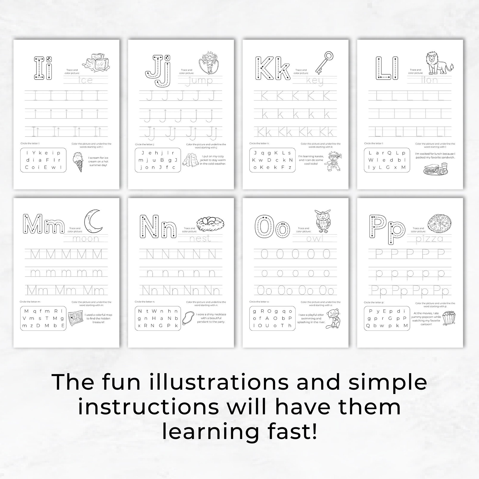 Printable Alphabet Practice Sheets PDF, Tracing Letter Worksheets