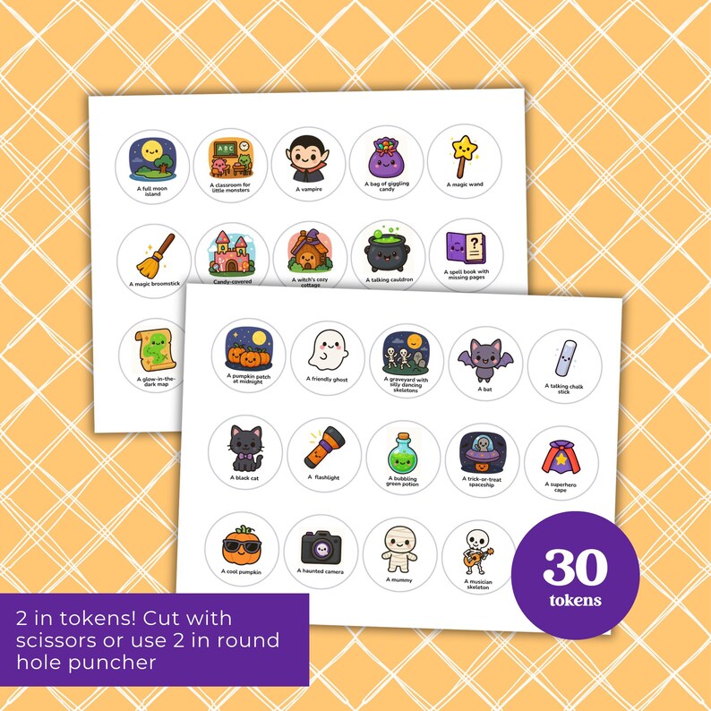 Story Telling Tokens Halloween Printable Activity, Fall Storytelling ...