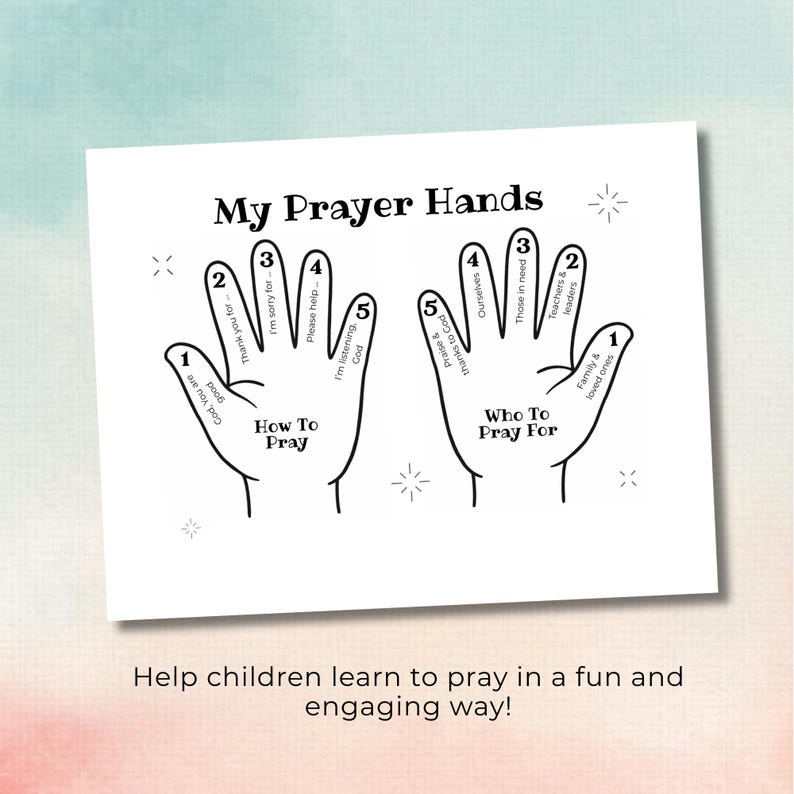 Five Finger Prayer Craft Printable, Kids Sunday School Activity, How to ...