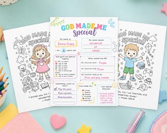 „Gott hat mich besonders gemacht“ – Malvorlagen für Kinder, lustige Bibelbastelarbeiten zum Ausdrucken, christlicher Sonntagsschulunterricht, Homeschooling, Psalm