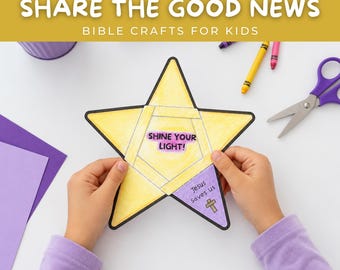 Bastelidee zum Thema „Die gute Nachricht teilen“, druckbare Bibelaktivität für Kinder, Spaß im Sonntagsschulunterricht, christliche Bastelideen für Kinder, Bibellektion