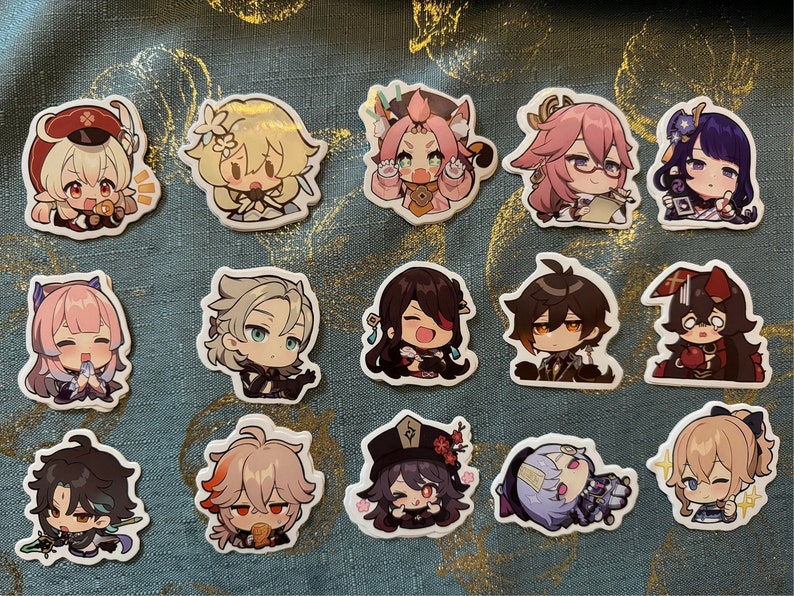 Emote Genshin Stickers Etsy