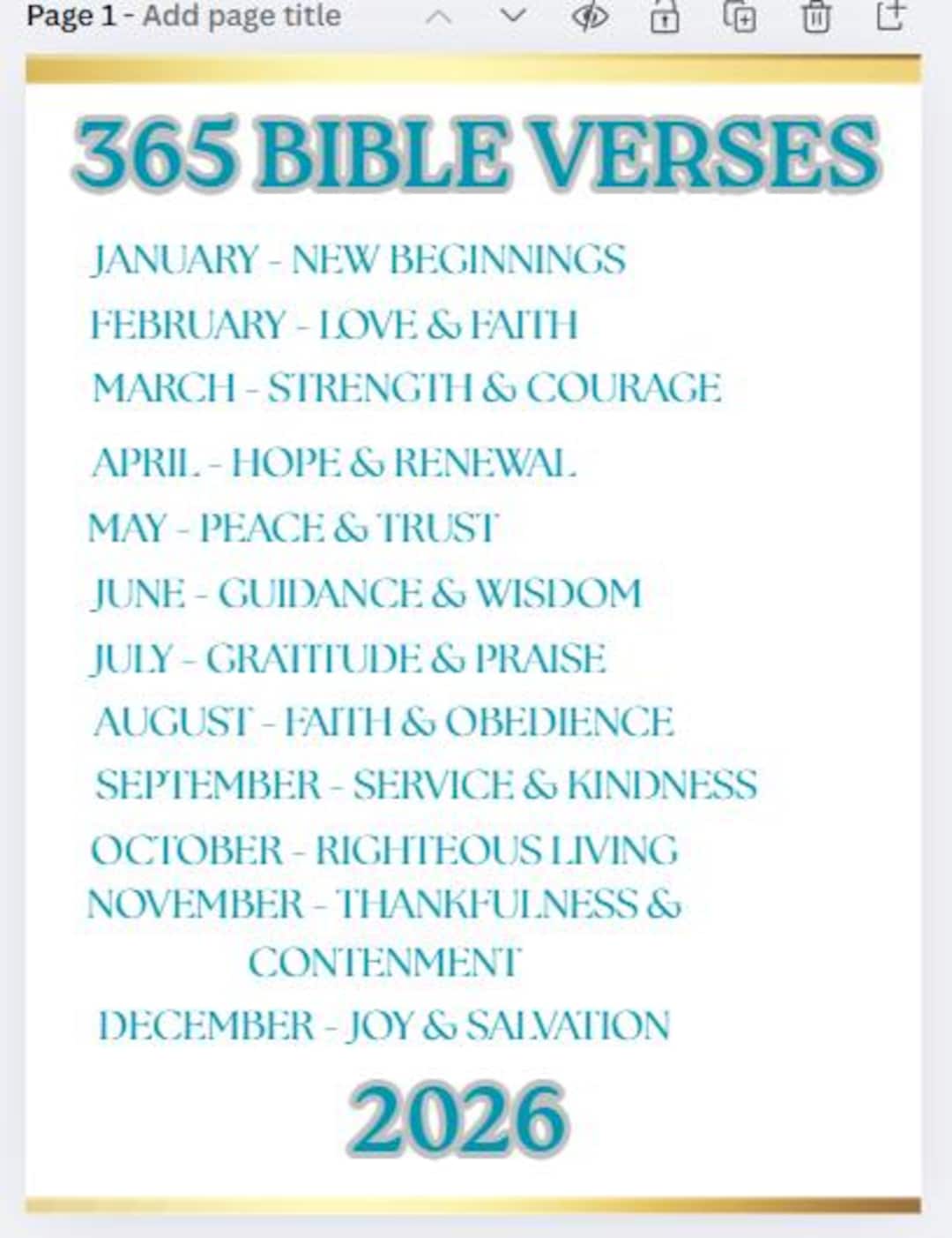 Daily Bible Verses - 2026 - Etsy